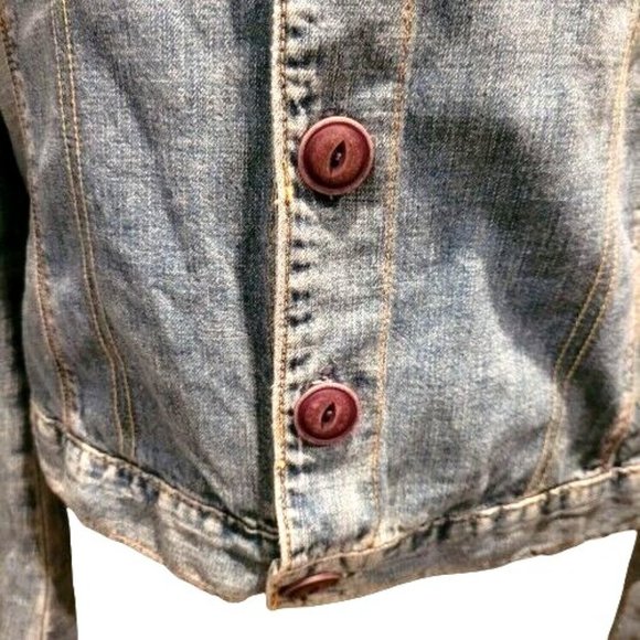 AG Adriano Goldschmied Denim Jacket Womens S Small The Alamo Distressed EUC - Picture 6 of 14